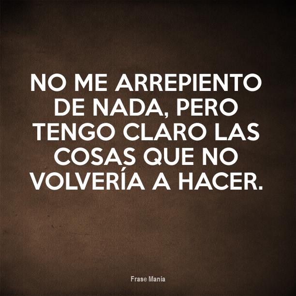 Cartel para No me arrepiento de