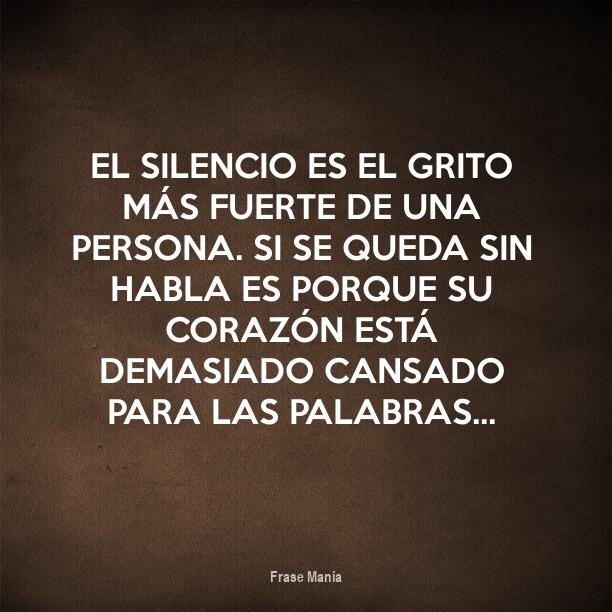 Cartel para El silencio es el grito más fuerte de una persona. Si se