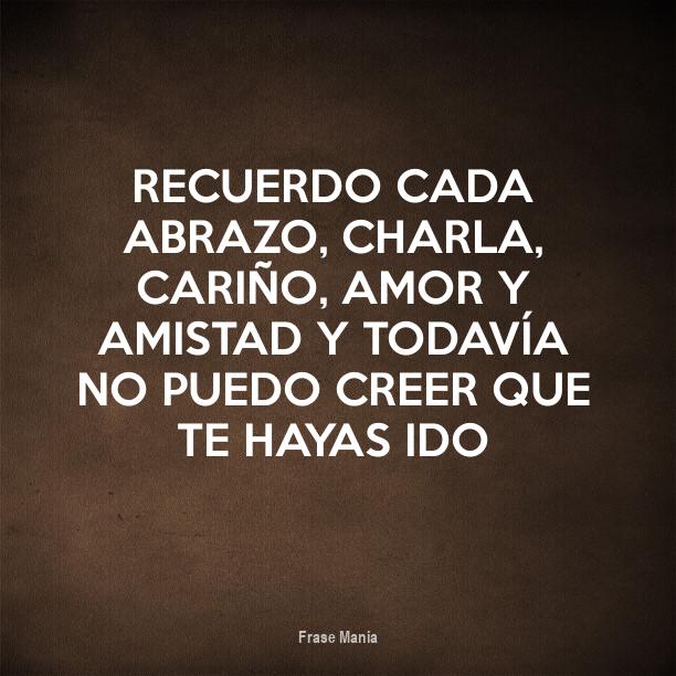 Cartel para Recuerdo cada abrazo, charla,